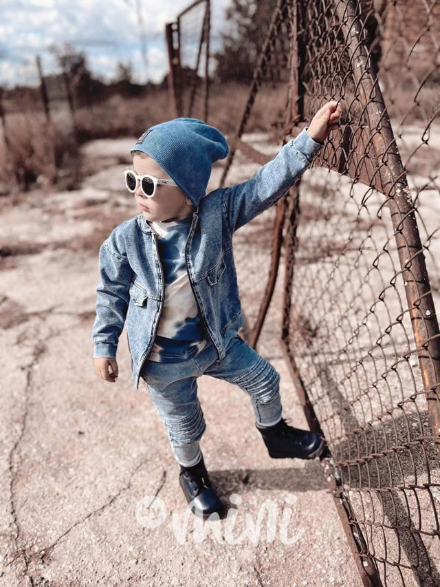 NUNU žebrovaná jeans čepka