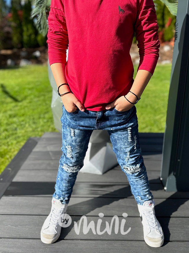 Modré fashion ripped jeansy