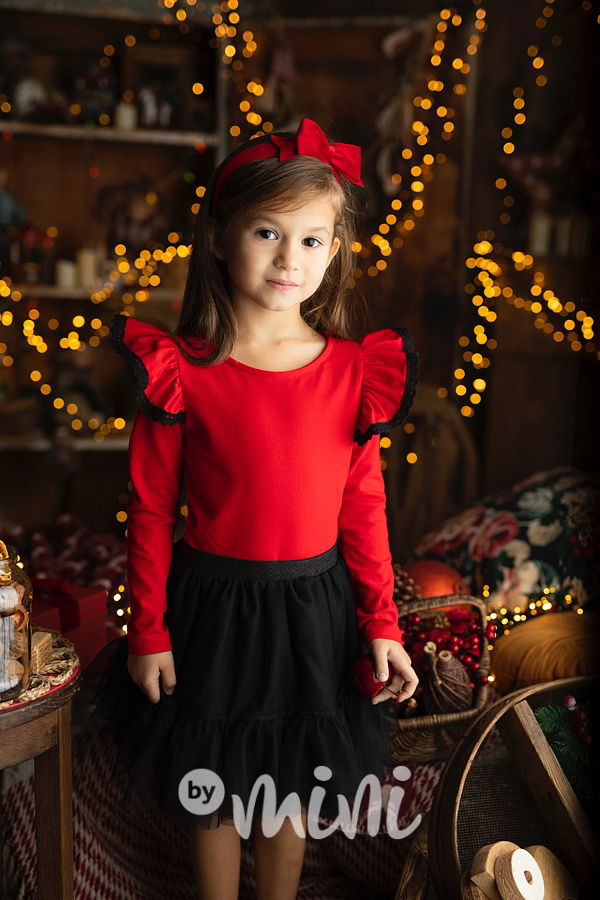 Červená boho blůzka s krajkou Lily Grey