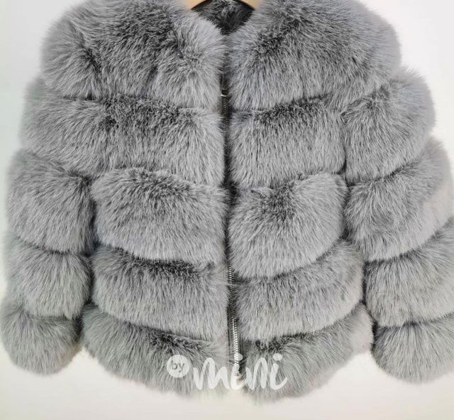PREMIUM zimní kožíšek šedý