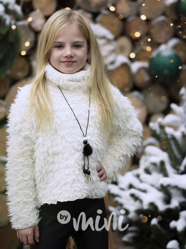 Chlupatá mikina s řetízkem off white