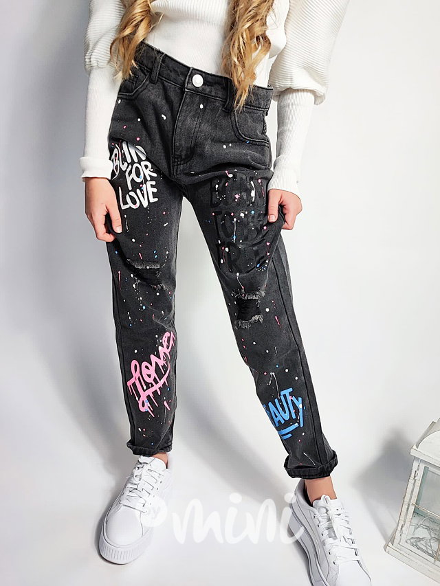 Exclusiv fashion jeans Born to be free černé