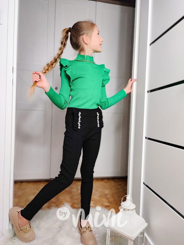 Premium svetr se zdobením zelený