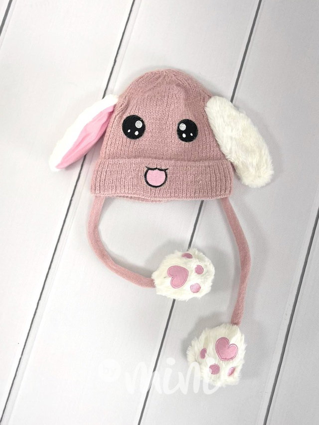 Cute animal zimní čepice s pohyblivými oušky pink