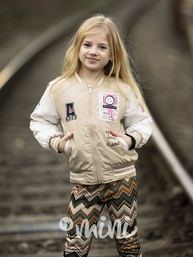 Jarní bomber bunda beige/white