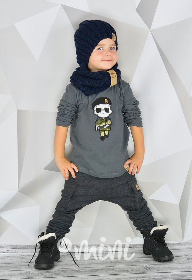 Dark grey kapsáče zip