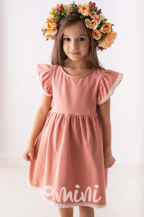 Lily Grey romantic boho šaty s krajkou peach