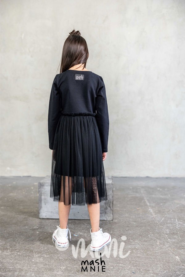 Mash Mnie midi šaty s tylem černé