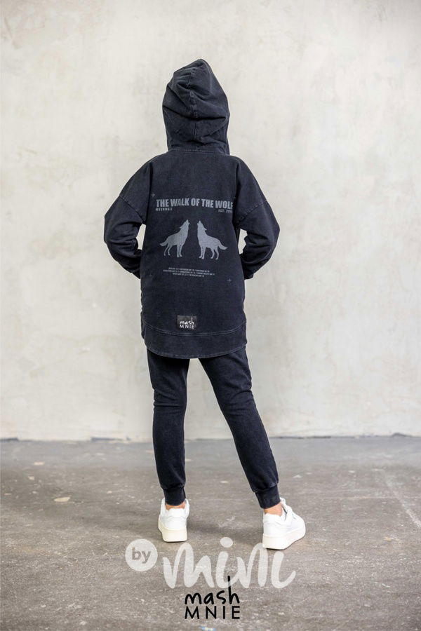 Mash Mnie vintage long černá mikina WOLF