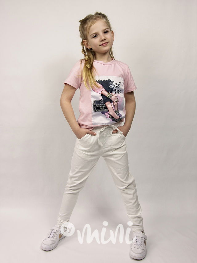 GIRL boss triko růžové