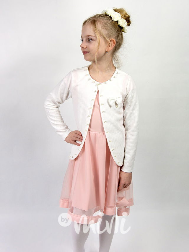 Pudrové šaty s řetízkem