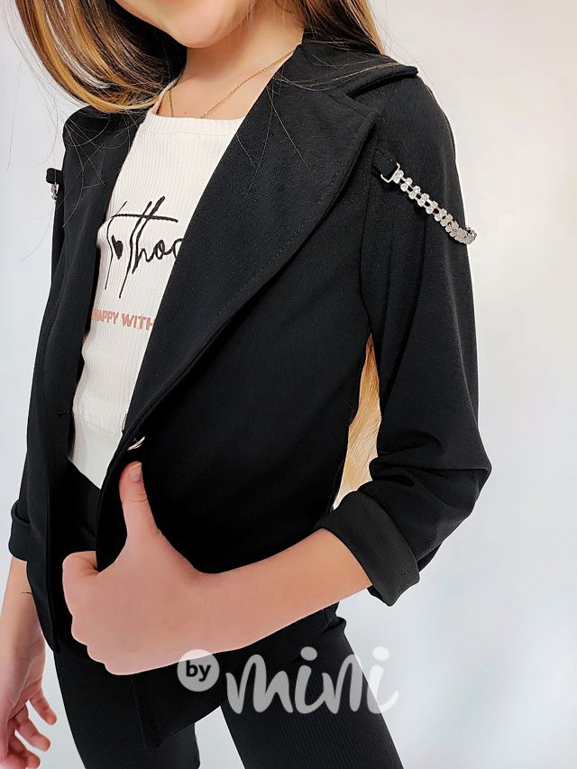 Fashion černé sako se zdobením