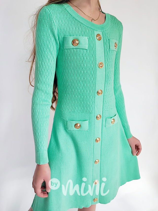 Svetříkové mint šaty