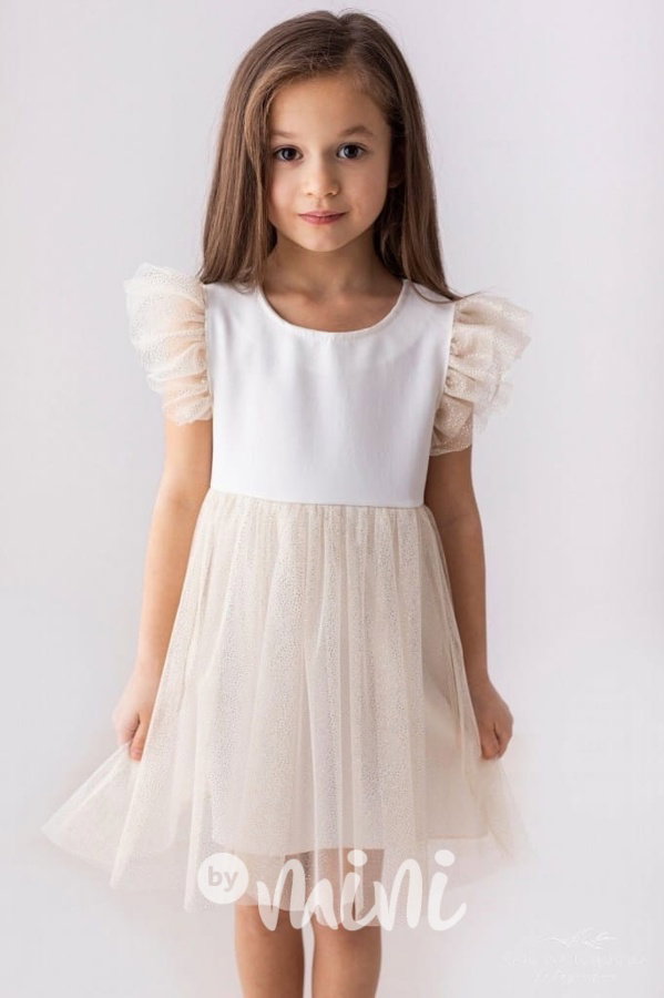 Lily Grey slavnostní tylové šaty ANGEL beige