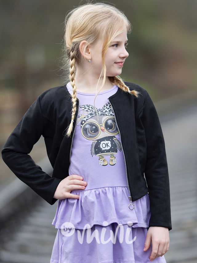 Broušená jarní bunda černá