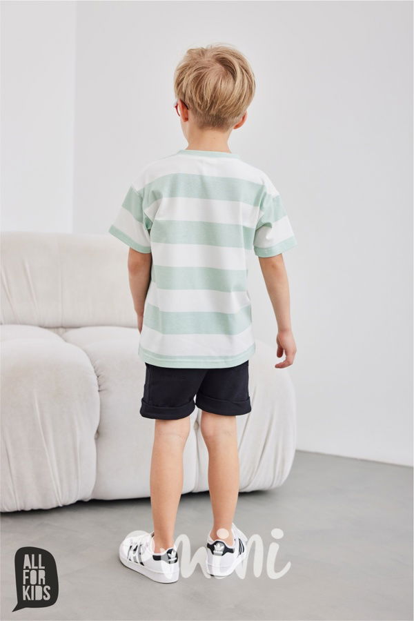 AFK triko pruhy mint/white