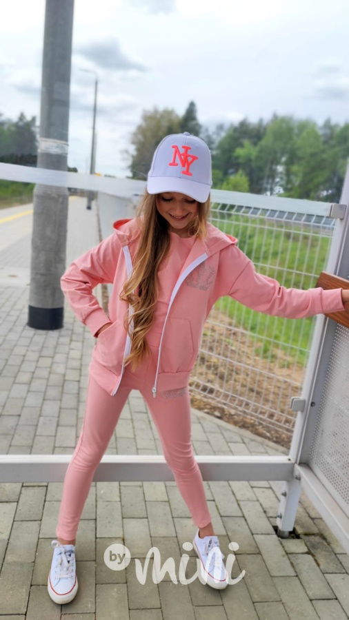 3pcs růžový trojkomplet CROWN