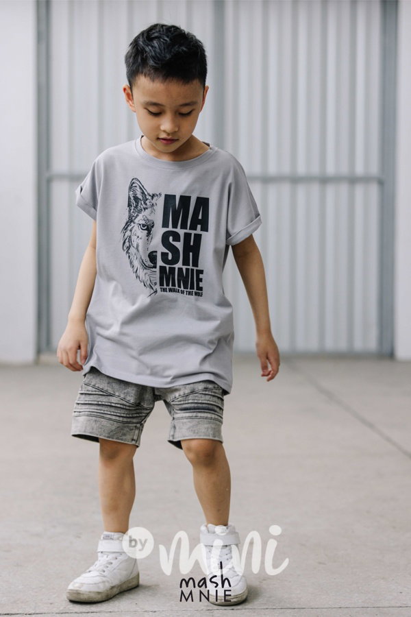 Mash Mnie biker jeans shorts grafit