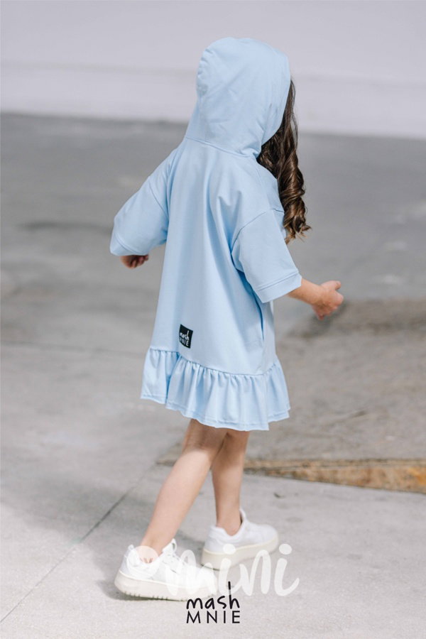 Mash Mnie hoodie šaty wolf baby blue