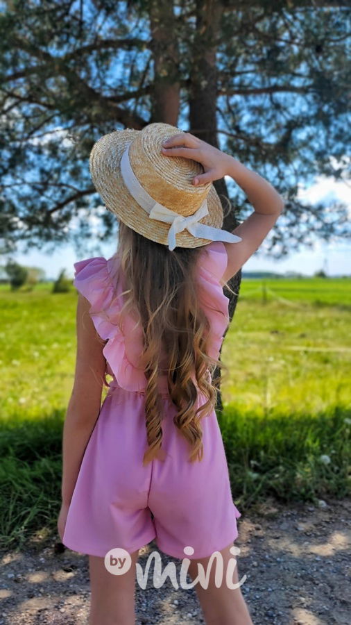 Volánkový overal barbie pink