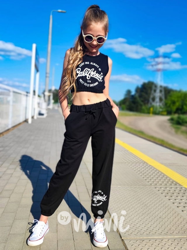 California crop top + tepláky black