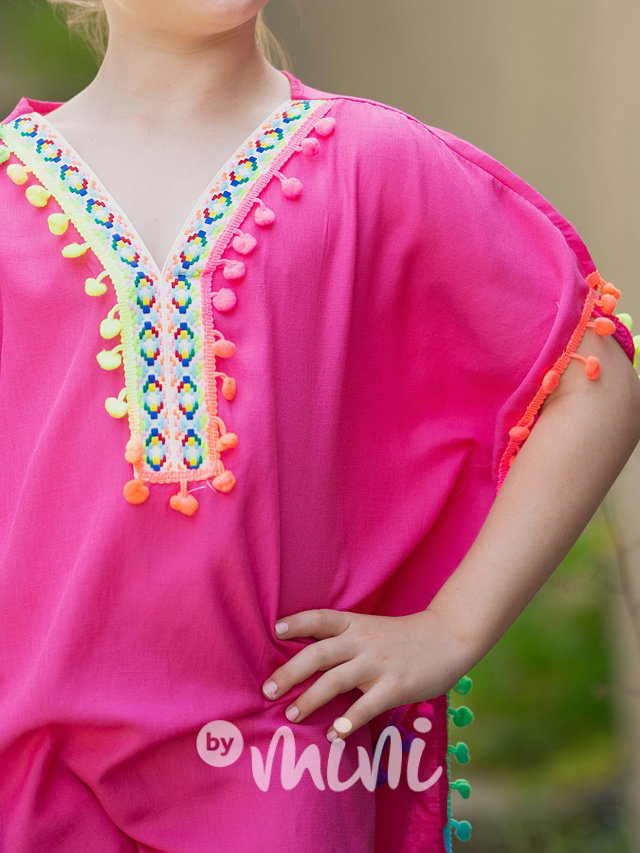 Pareo tunika s mini pomponky