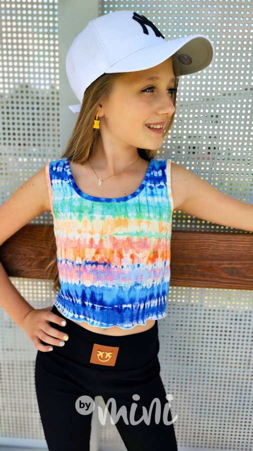 Crop top tie dye blue
