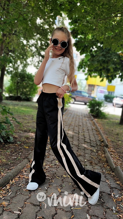 Fashion kalhoty švédy black/beige