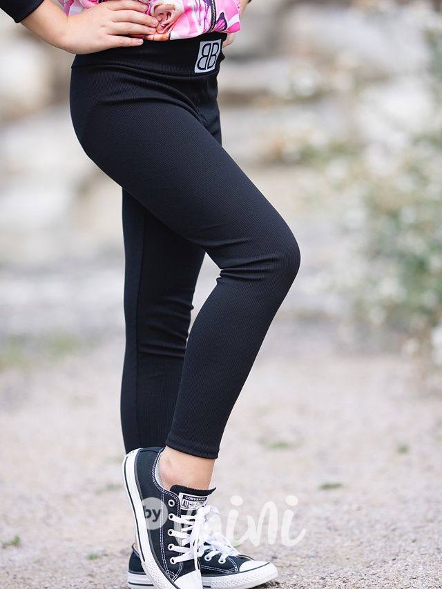 Žebrované legíny BB černé