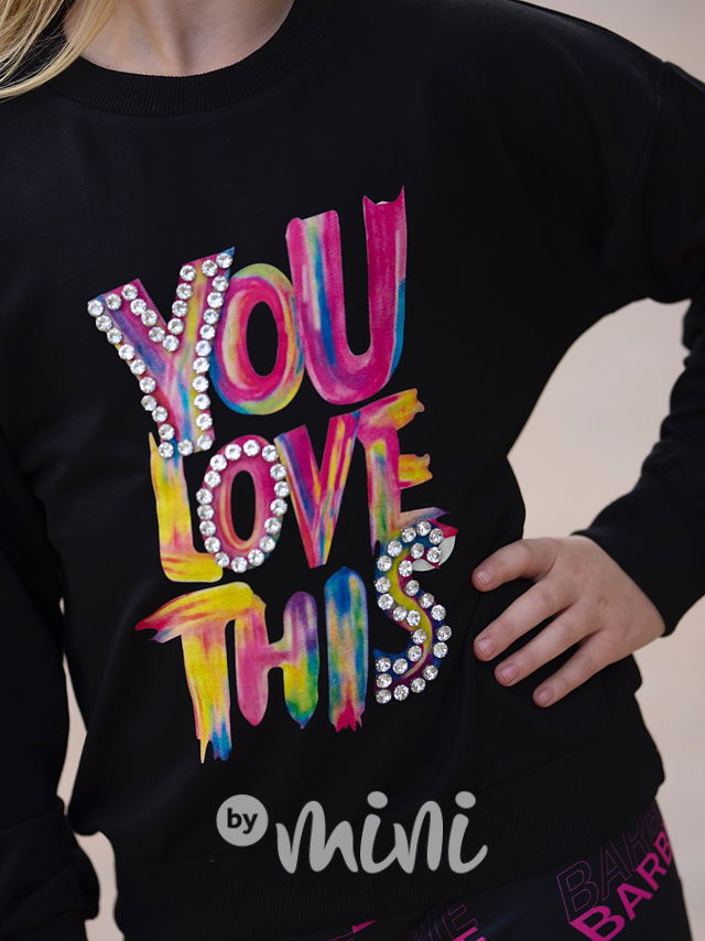 Love this mikina s kamínky černá