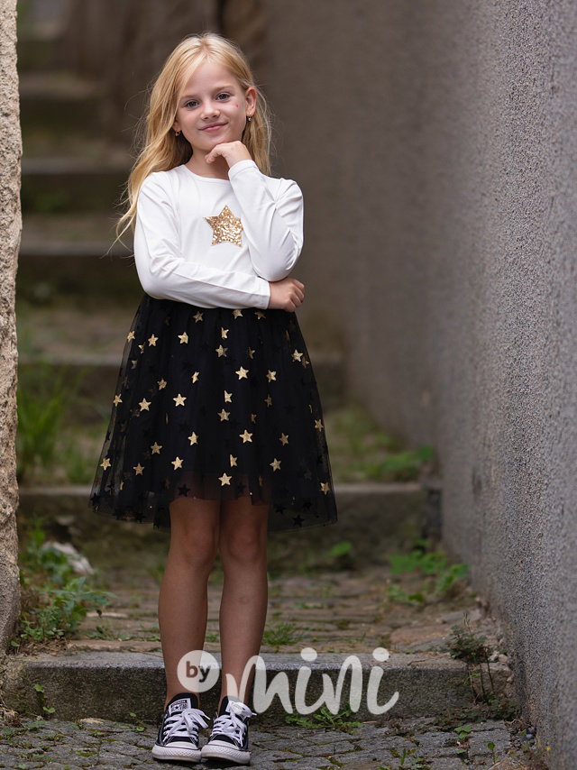 STARS šaty s tylem white/black