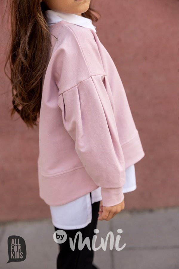 Mikina s balonovými rukávy pink