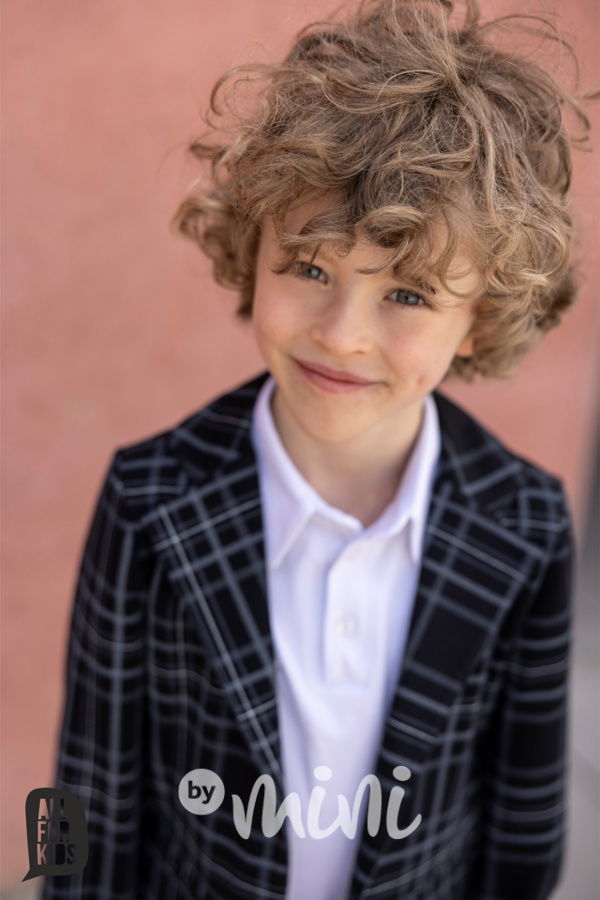 Bavlněné sako karo black