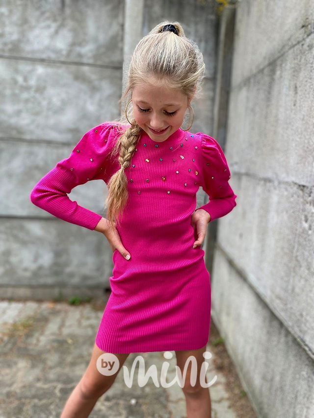 Svetříkové šaty DIAMONDS malinové