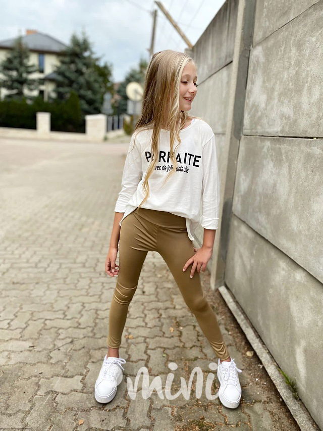 Legíny s vysokým pasem cappuccino