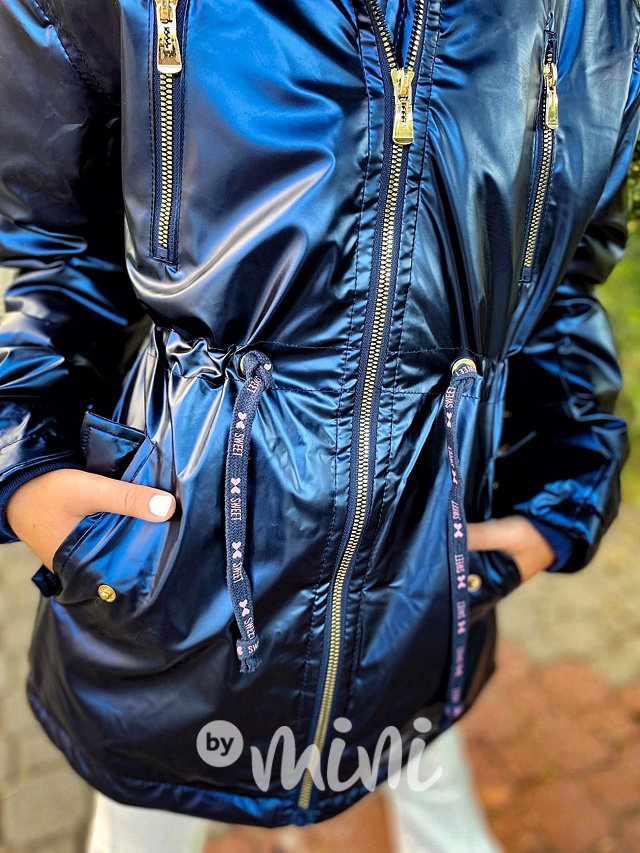 Metalická přechodová bunda blue