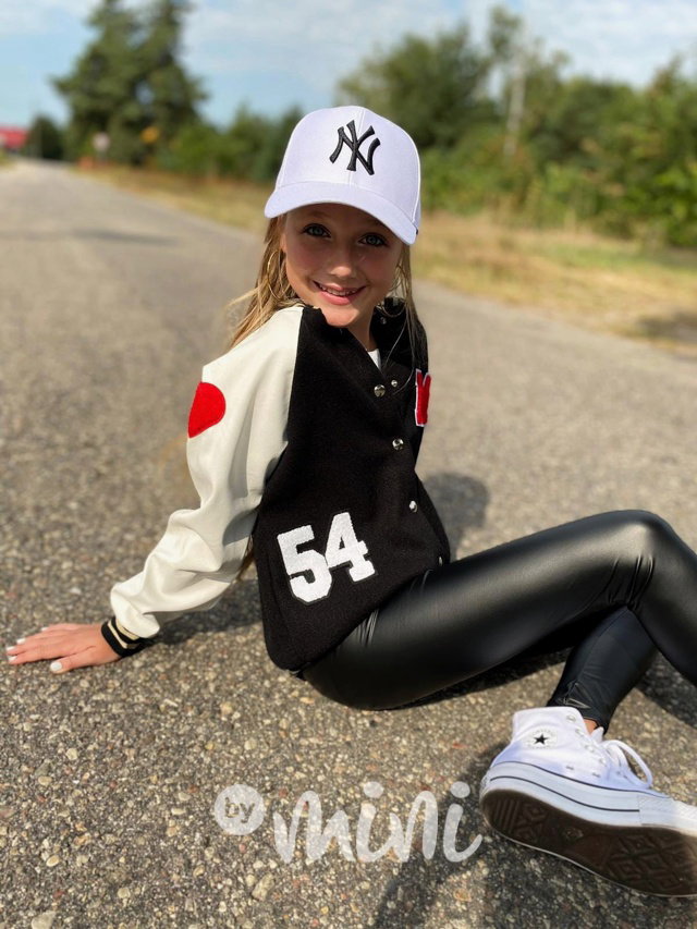 Eco leather sporty bomber black