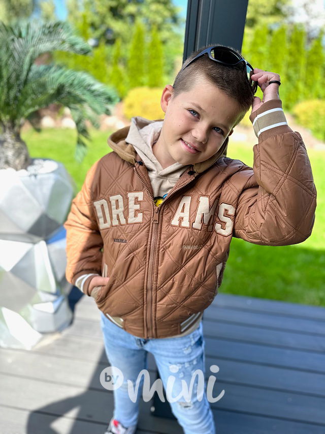 DREAM prošívaná teplá bomber bunda beige