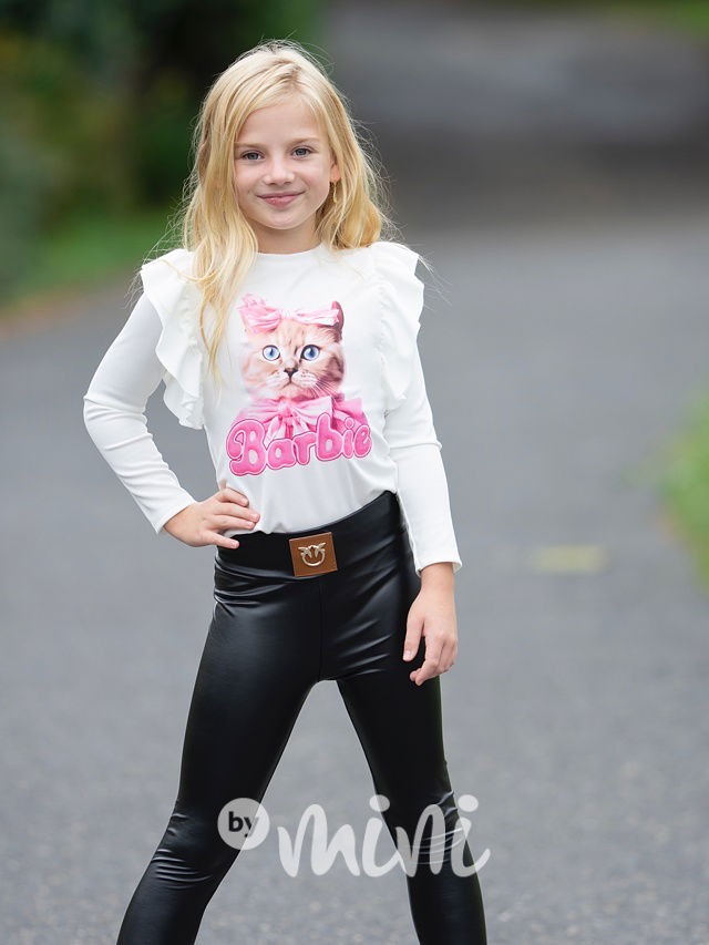 Barbie cat blůzka bílá