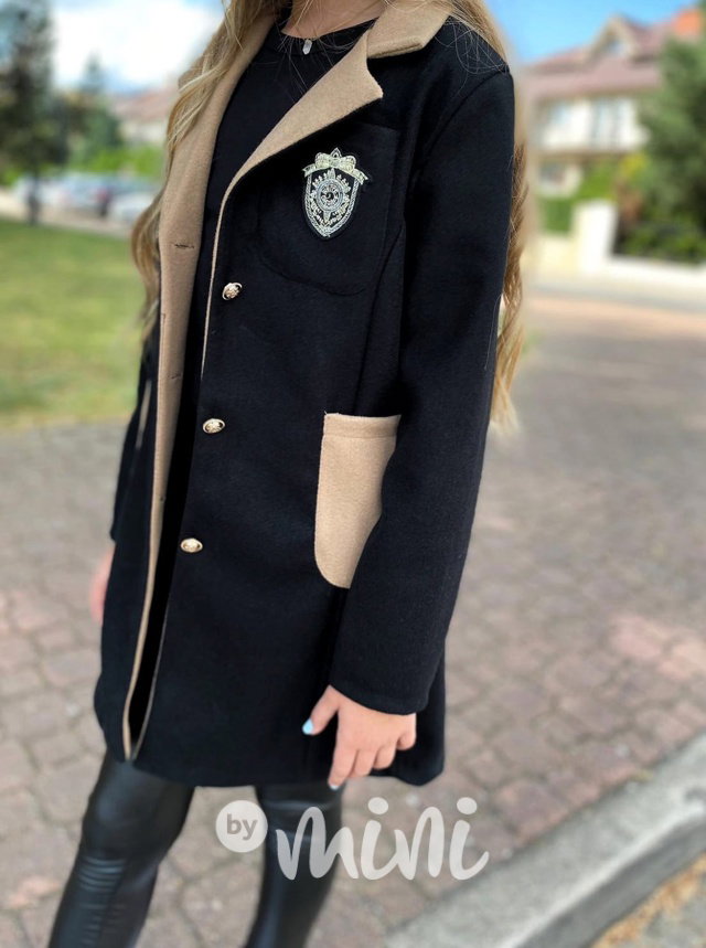 College flauš kabát black/beige