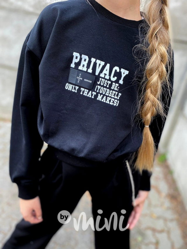 Černá mikina PRIVACY