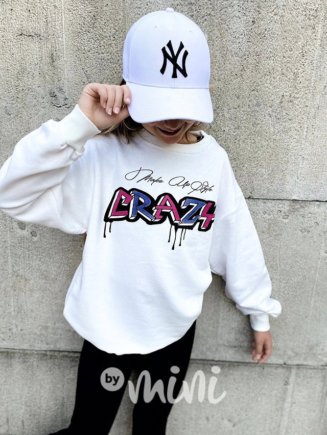 Crazy cats mikina white