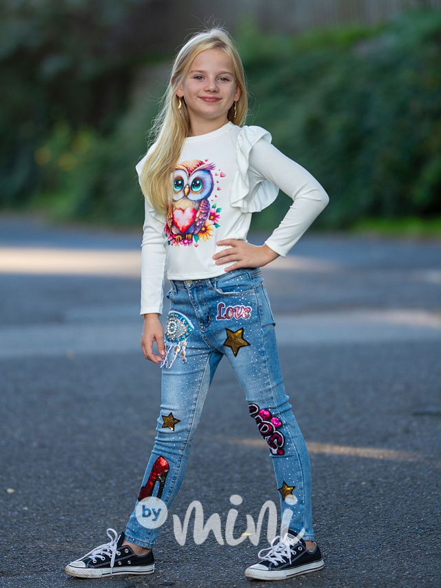 Fashion jeansy s aplikací