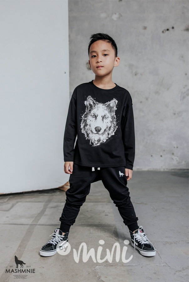 Mash Mnie WOLF tepláky black