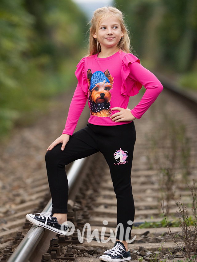 Bavlněné thermo legíny UNICORN černé