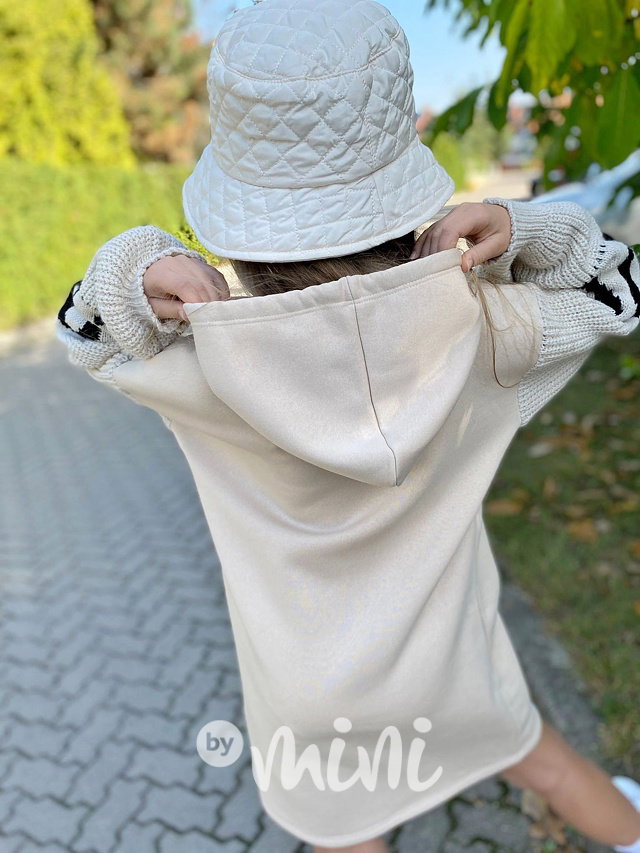 LOVE teplá hoodie mikina cream