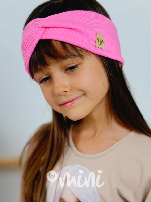 Růžová Minnie čelenka žebrovaná