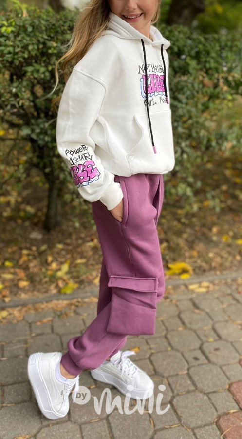 Thermo mikina LIKE white/purple