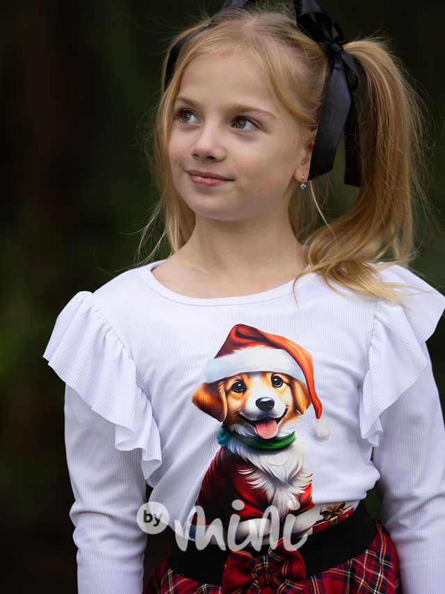 Xmas dog blůzka bílá