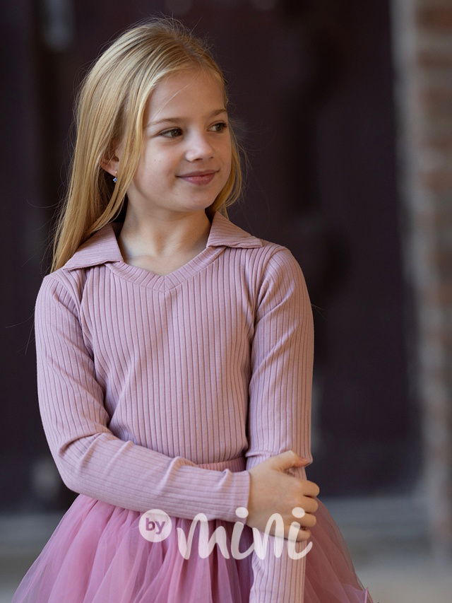 Blůzka s límečkem růžová